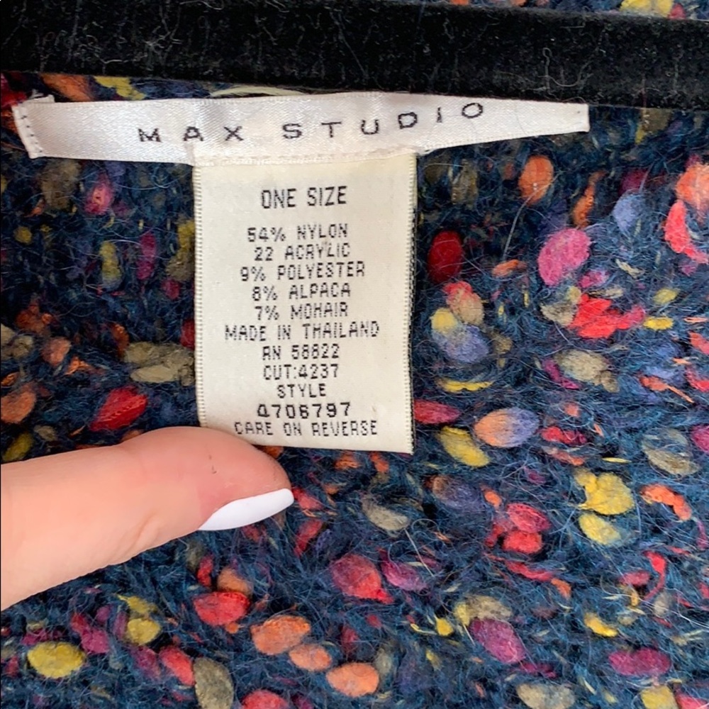 Max Studio Multi-Colored Poncho - Picture 3 of 8